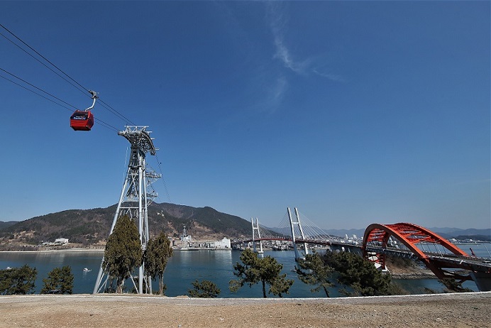 韩国庆尚南道泗川市海上缆车4月份正式运行
