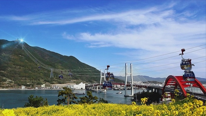 韩国庆尚南道泗川市海上缆车4月份正式运行